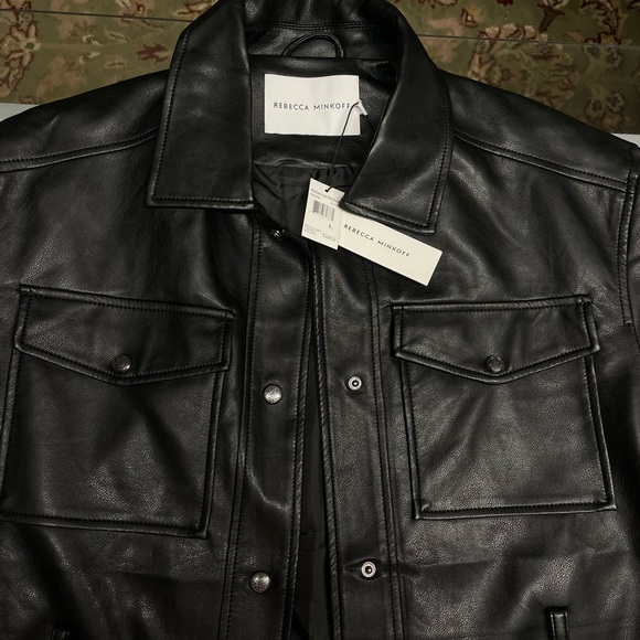 Rebecca Minkoff Leather Shacket MSRP $228 Size Large - Picture 3 of 5